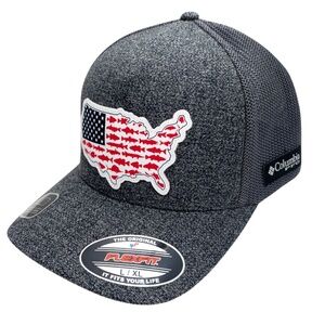 NWT Columbia PFG American Flag Flexfit Cap L/XL